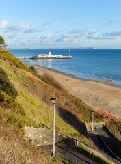 Canvas Print - Bournemouth beach coast and pier Dorset England UK