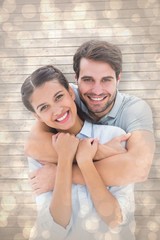 Poster - Composite image of cute couple smiling at camera