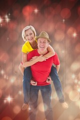 Poster - Composite image of mature couple joking about together