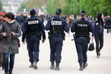 Fototapeta Big Ben - French police control the street, Paris