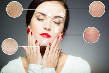 Sticker - Beauty face concept, anti aging procedures