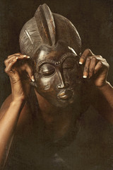 Fototapete - masque africain danse