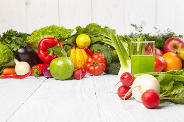Wall Mural - Various Freshly Vegetable Juices for Detox