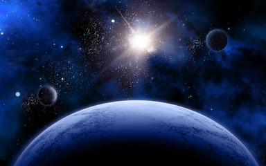 Wall Mural - 3d space scene