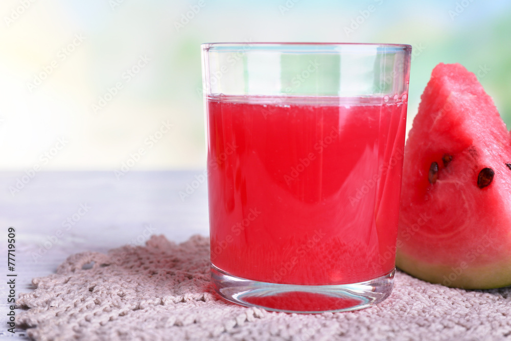 Watermelon cocktail in glass isolated on white