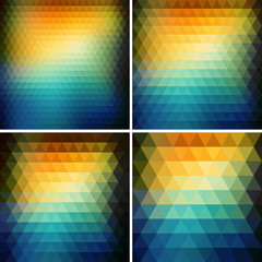 Poster - Abstract retro triangle  background