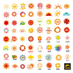 Wall Mural - big set of vector logos sun