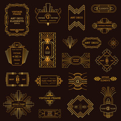 Sticker - Art Deco Vintage Frames and Design Elements - in vector