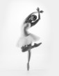 © Acronym - Black and white image of a young beautiful ballet dancer