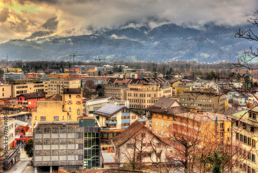 Obraz na płótnie View of in Vaduz, the capital of Liechtenstein w salonie
