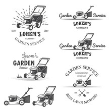 Set Of Vintage Garden Service Emblems.