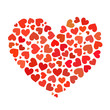 Heart made up of hearts flat illustration