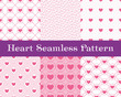 Heart seamless patterns. Valentines day tiling vector background