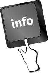 Poster - Info text on a button keyboard, business concept