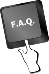 Poster - keyboard with faq button - business concept