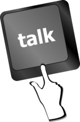 Poster - talk word with icon on keyboard keys button