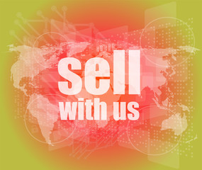 Poster - Sell with us word on digital screen