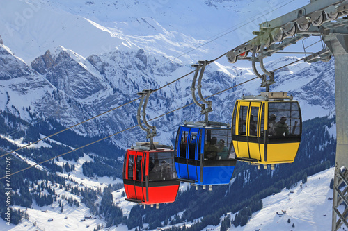 Obraz w ramie seilbahn adelboden schweiz