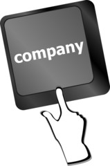 Poster - Keyboard key with company button
