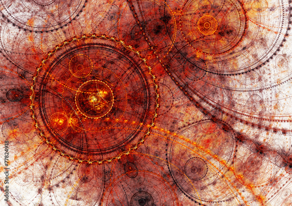 Fotografia Fiery clockwork machine