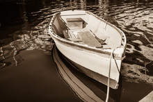 Old Style Dinghy And Image.