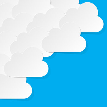 Cloud Computing Clouds white background blue