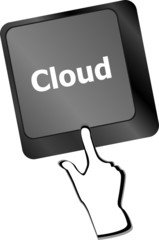 Poster - keyboard key with cloud computing button