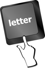 Poster - Computer keyboard with letter key - internet concept