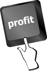Poster - Profit key showing returns for internet businesses