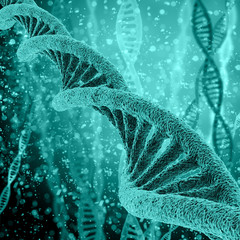 Digital illustration DNA structure in colour background