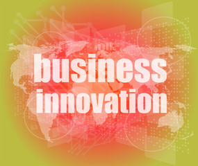 Poster - business innovation button on a touch screen interface