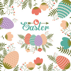 Happy easter card design, vector illustration.