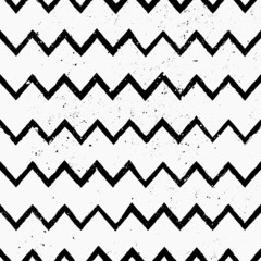 Poster - Hand Drawn Chevron Seamless Pattern