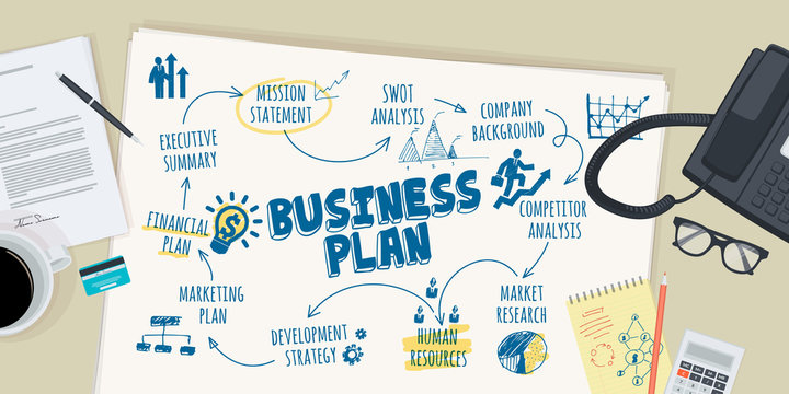 Flat design illustration concept for business plan