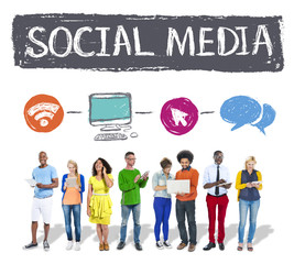 Canvas Print - Social Media Connection Communication Technology Network Concept