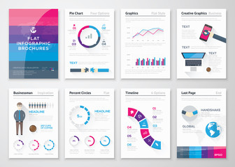 Poster - Flat design brochures and infographics business elements