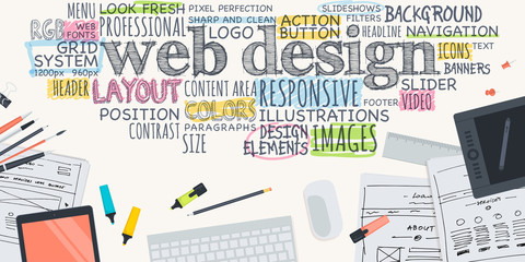 Flat design illustration concept for web design