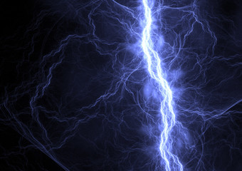 Wall Mural - blue electric lightning