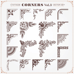 Canvas Print - vintage design elements corners and borders 3