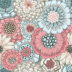Poster - Seamless floral pattern