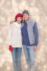 Aufkleber - Composite image of happy couple in warm clothing