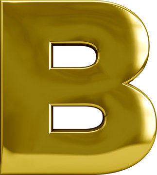 Gold Metal Letter B