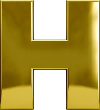Gold Metal Letter H