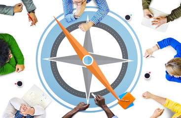 Canvas Print - navigation compass direction exploration guide journey concept