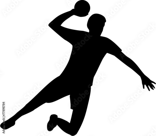 Naklejka na meble Sylwetka chłopca grającego w piłkę ręczną