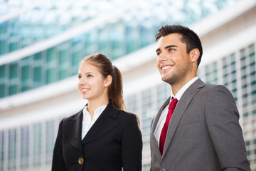 Poster - Smiling business partners