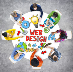 Poster - Web Design Brainstorming Business Discussion Strategy Concept