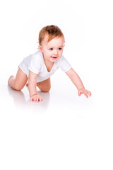 cute little baby crawling