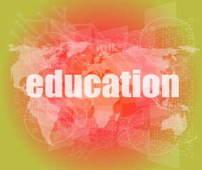 Poster - word education on digital touch screen - learn concept