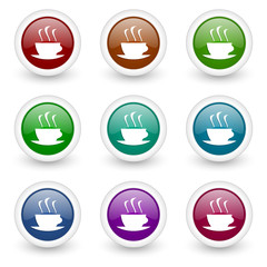 Poster - coffee web icons vector set